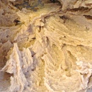 Shown at 2 1/2 minutes of mixing.