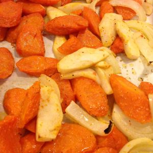 Tossed and ready to go back in the oven for another 15 minutes.